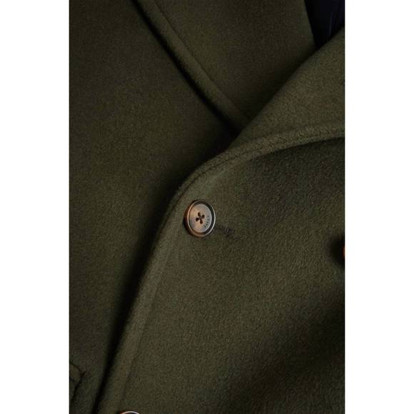NEW TED BAKER avin wool blend military coat in dark green - Picture 5 of 5